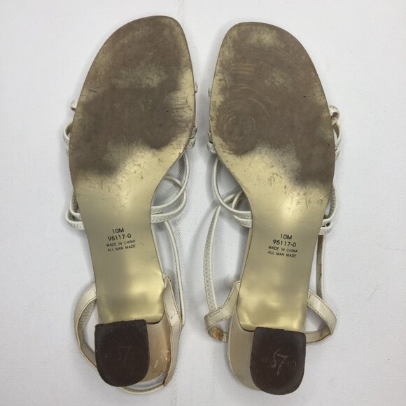 Lifestride Womens White Slingback Strap Block Heel Sandal 95117-0 Formal 10M - Picture 6 of 8